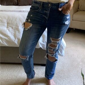 American Eagle Outfitters High Rise Distressed Denim Jeans